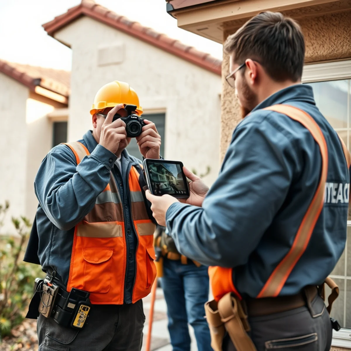 Homeowner photographing water damage for an insurance claim in Murrieta