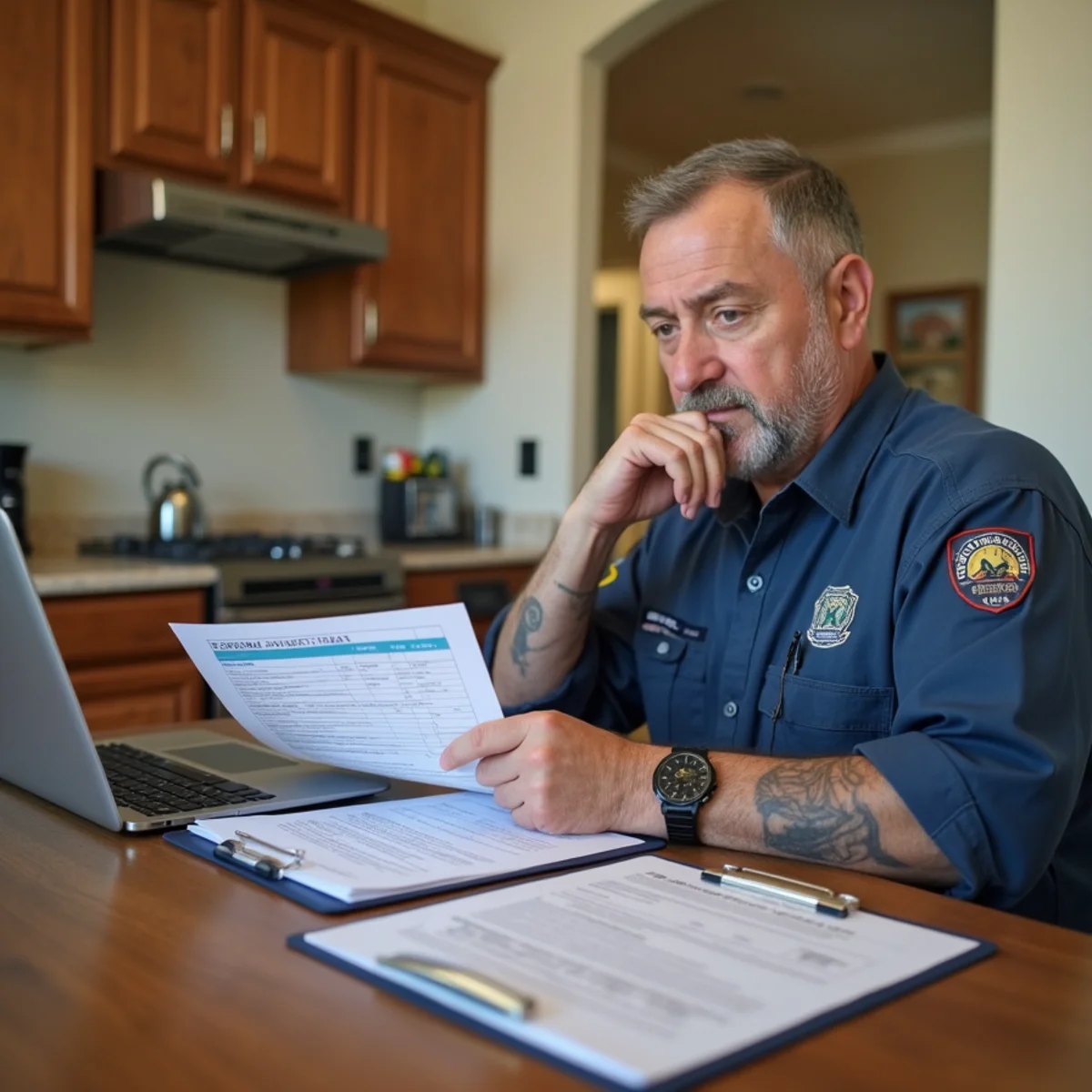 Murrieta homeowner comparing a water damage restoration company's credentials and written estimate