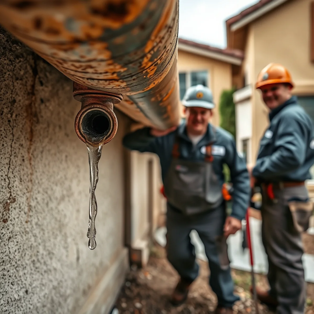 Pinhole leak and scale on a copper water pipe from hard water in Murrieta