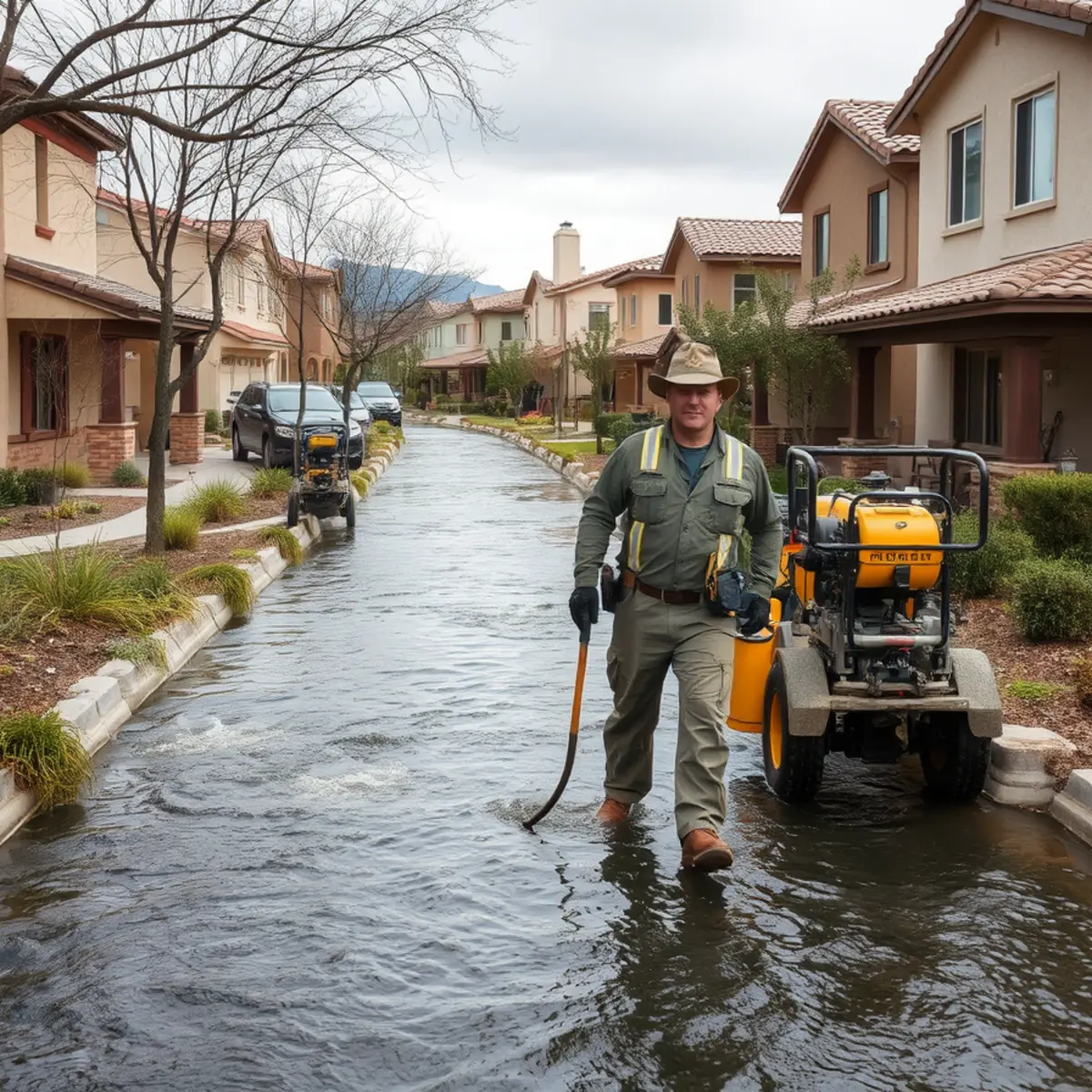 Murrieta Creek channel near Old Town Murrieta during the rainy season