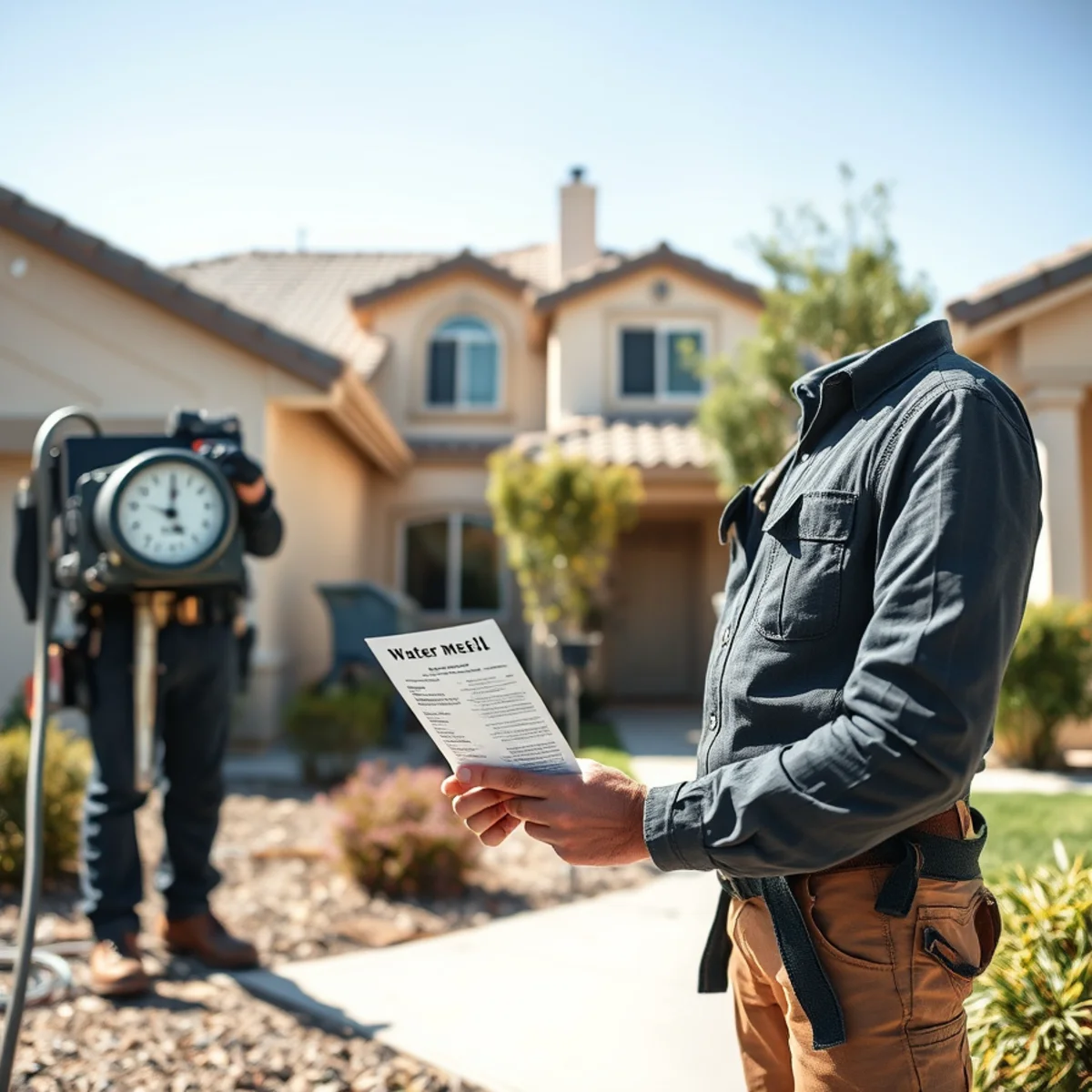 Homeowner comparing a high Murrieta water bill against the meter