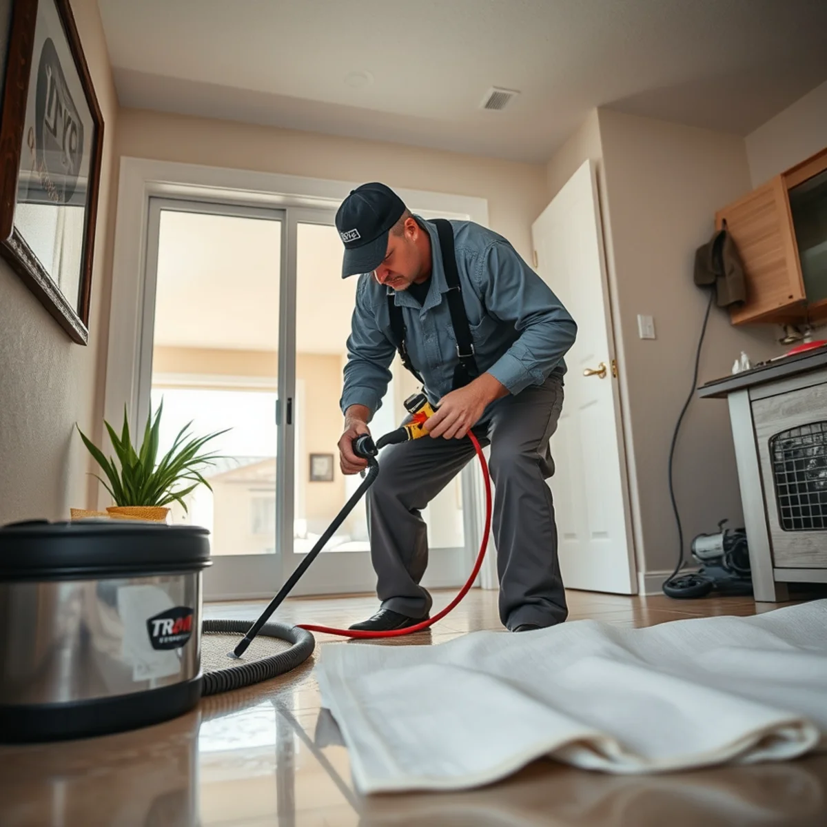 Burst Pipe Cleanup service in progress at a Murrieta, CA home
