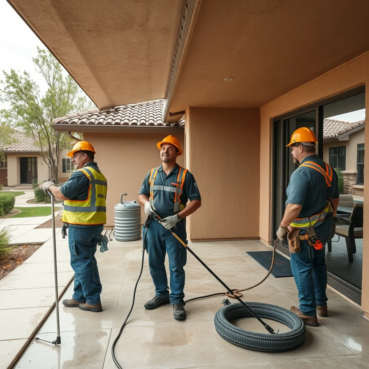 Commercial water damage restoration crew drying a Murrieta office