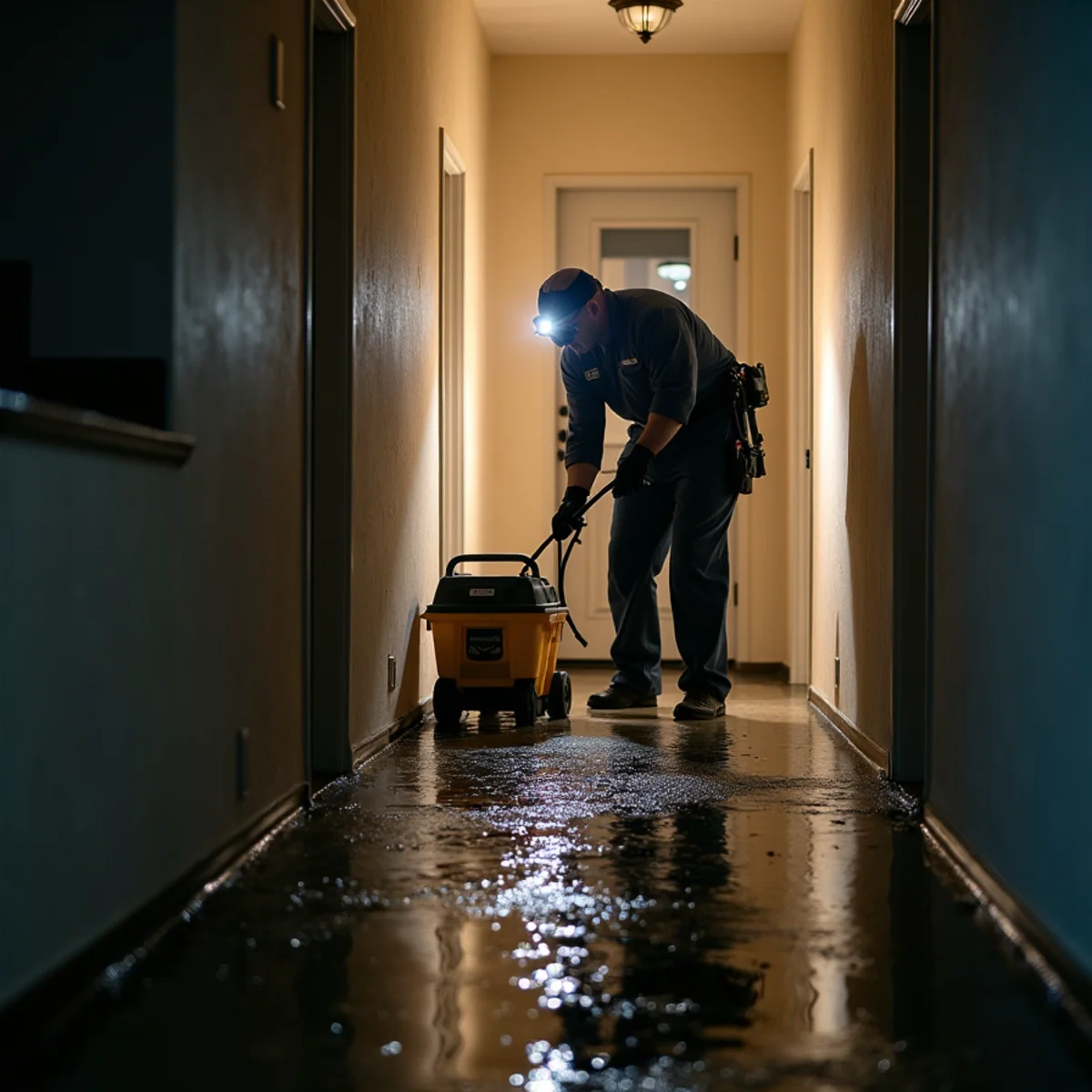 Emergency Water Removal — a close look at the work during restoration in a Murrieta, CA home
