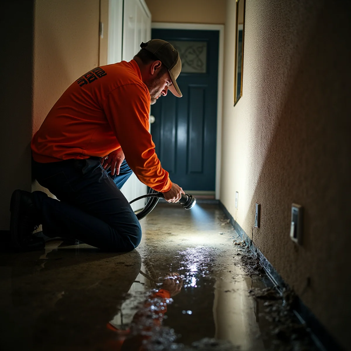 Basement & Crawl Space — a close look at the work during restoration in a Murrieta, CA home
