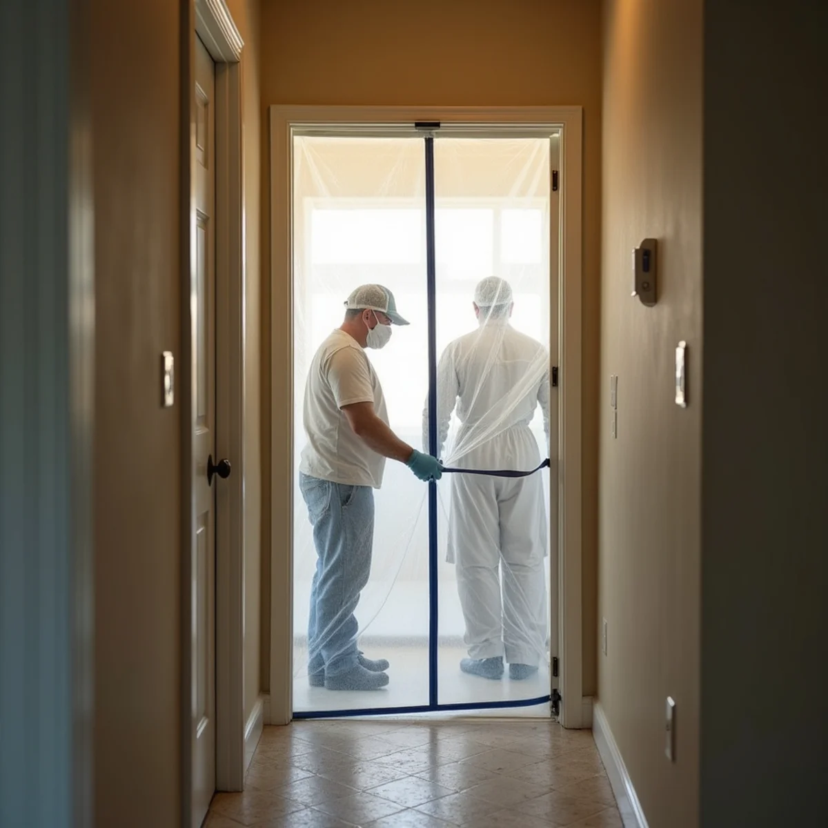 Mold Remediation — a close look at the work during restoration in a Murrieta, CA home