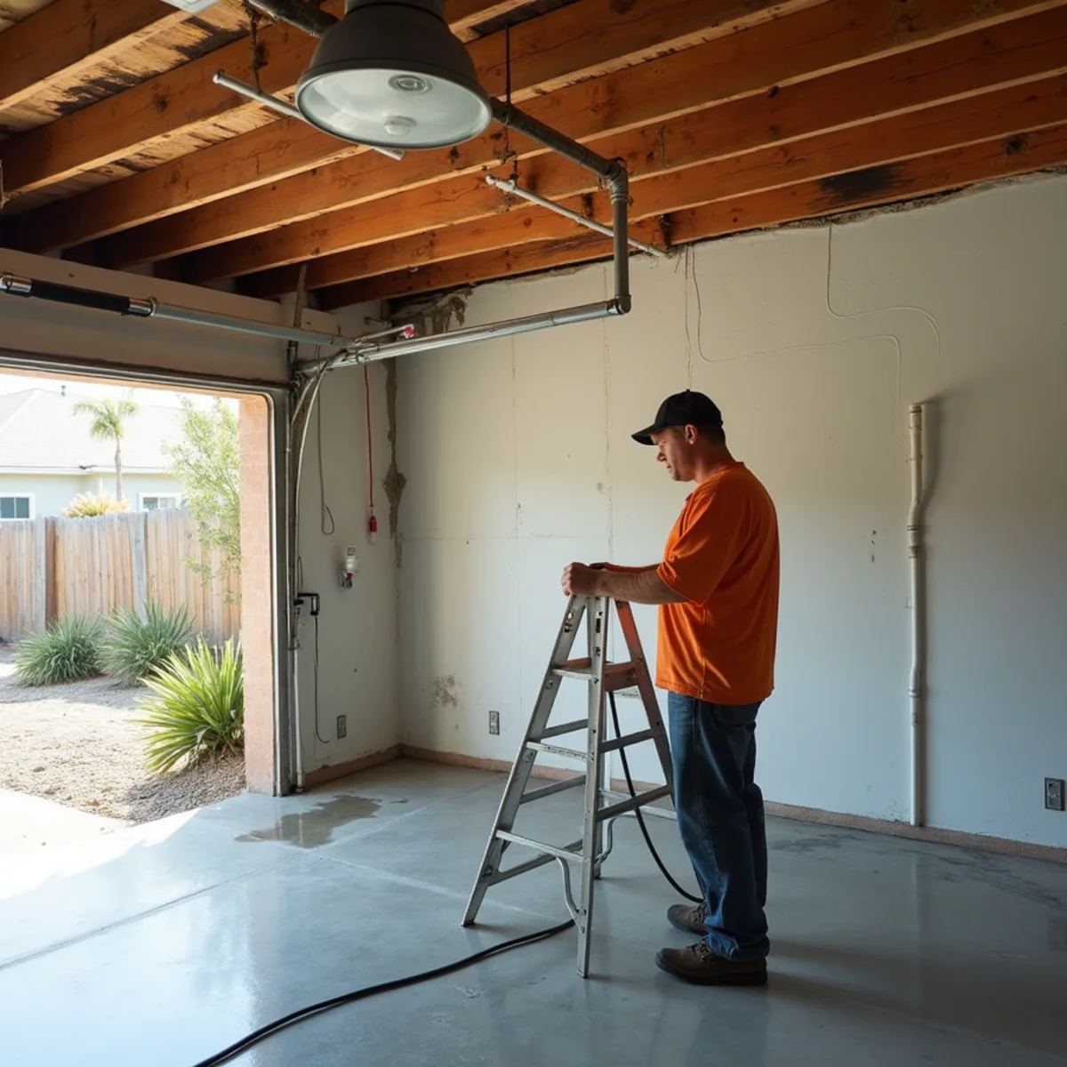 Water damage restoration underway inside a home in Mapleton