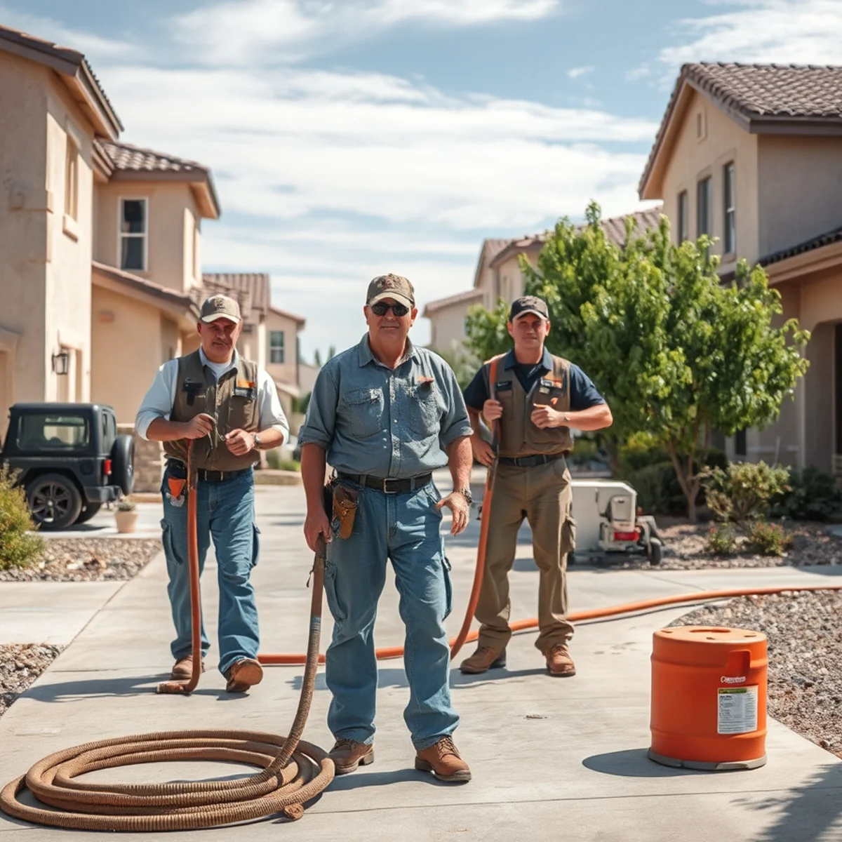 Water damage restoration team carrying equipment into a single-story Murrieta Ranchos home