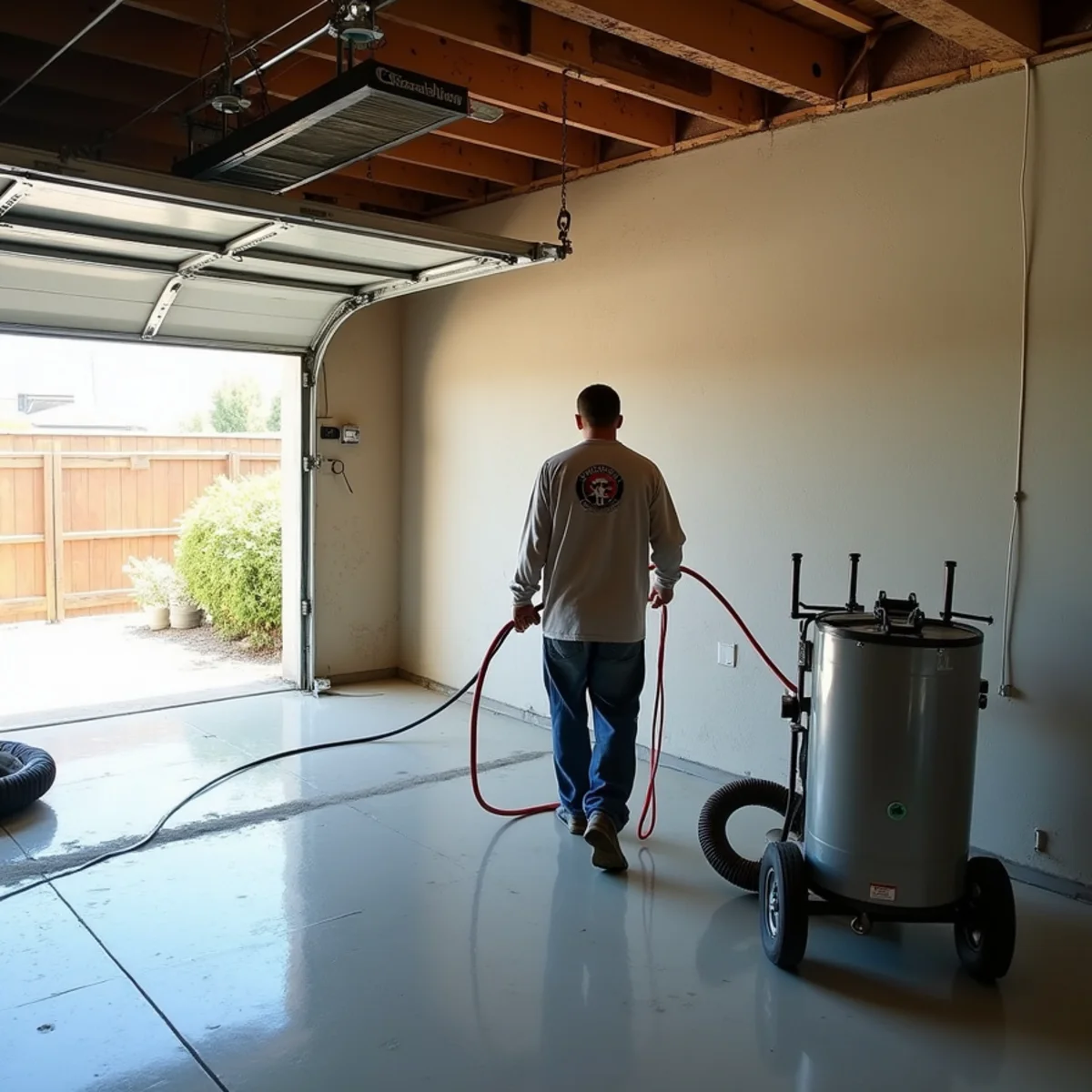 Water damage restoration underway inside a home in Northpark