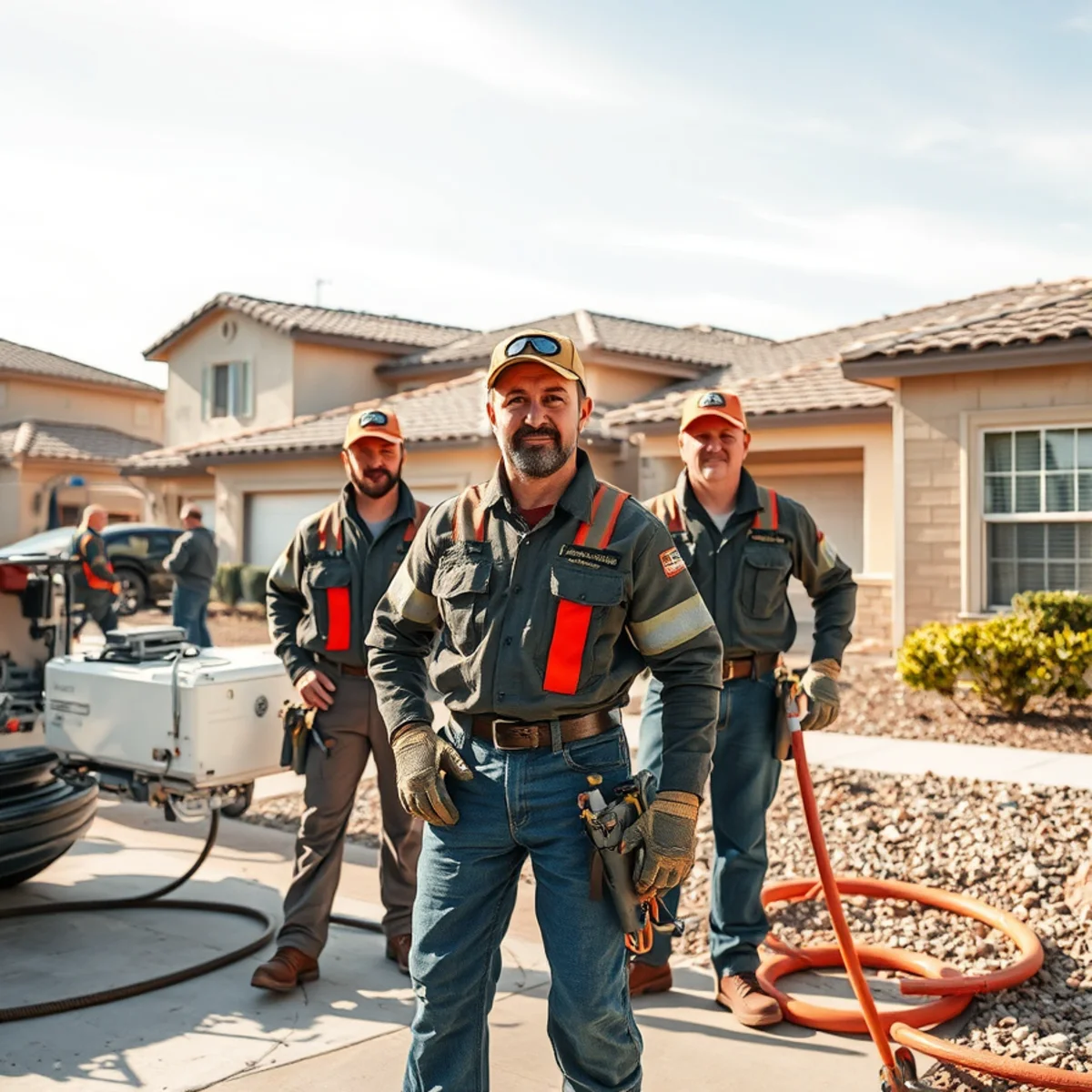 Water damage restoration team positioning drying fans in a newly built Spencer's Crossing home
