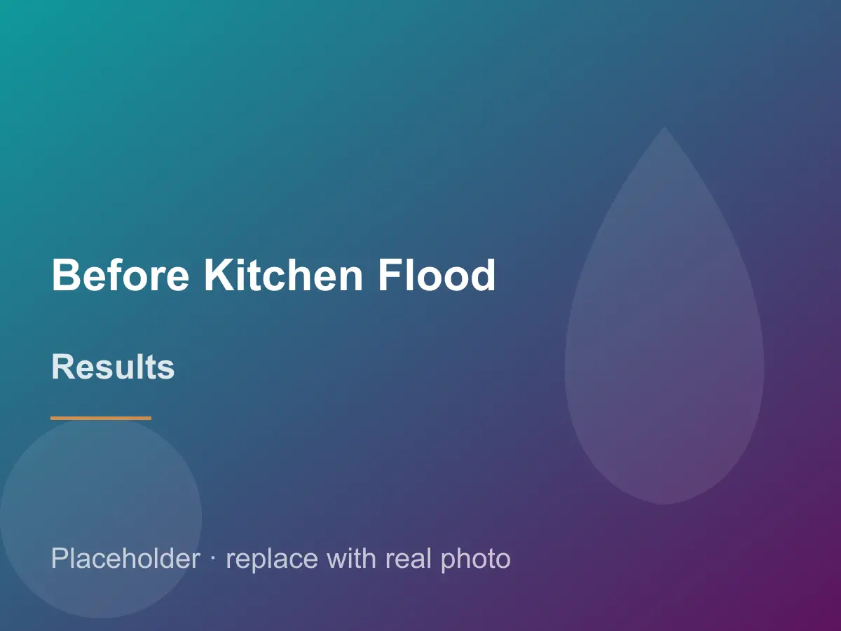Murrieta kitchen with standing water before water damage restoration