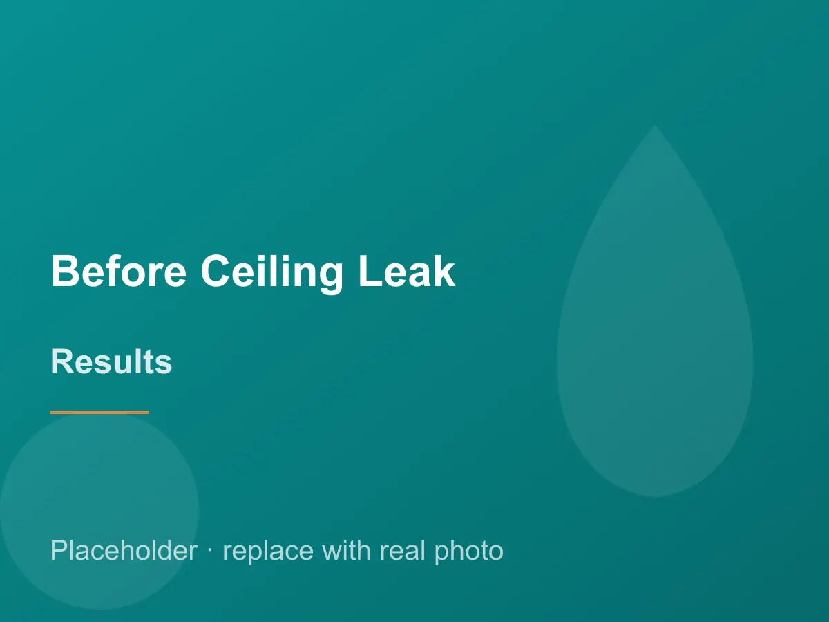 Stained, sagging ceiling before water damage repair in Murrieta