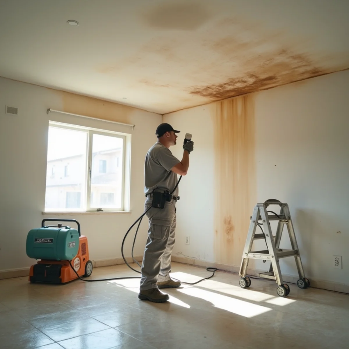 Roof Leak Restoration — a close look at the work during restoration in a Murrieta, CA home