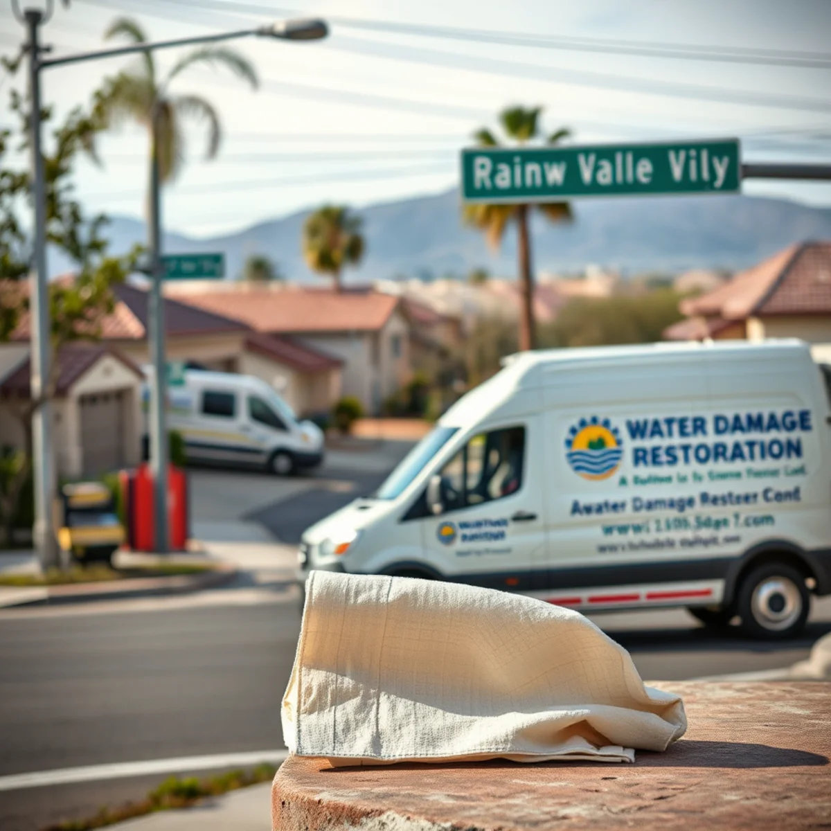 Rainbow rural home among avocado and citrus groves where irrigation leaks make water damage common