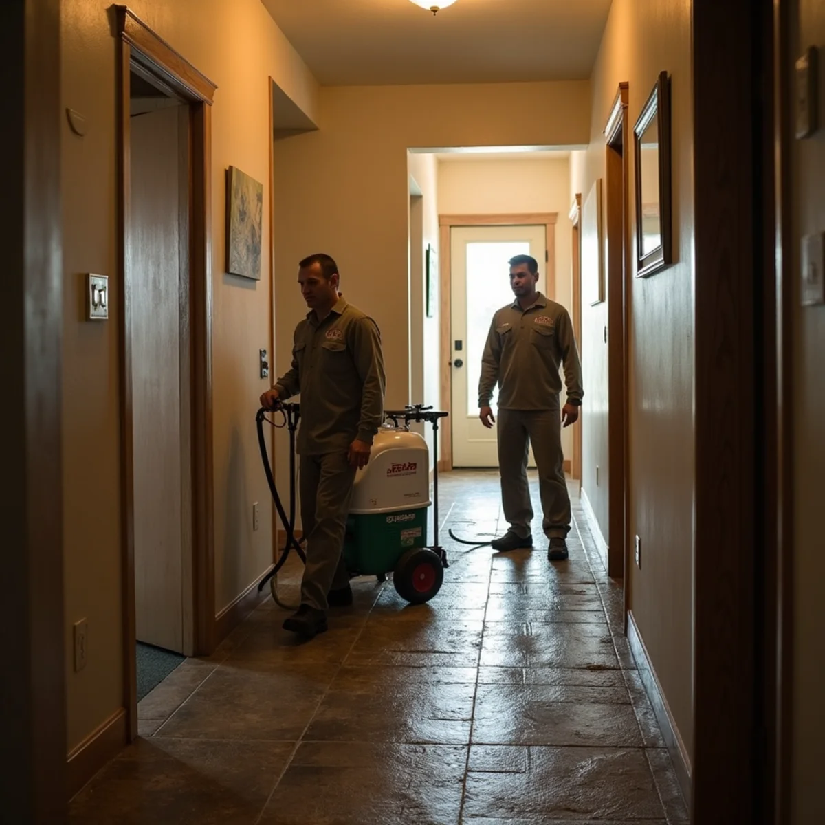 Water damage restoration underway inside a home in Ramona