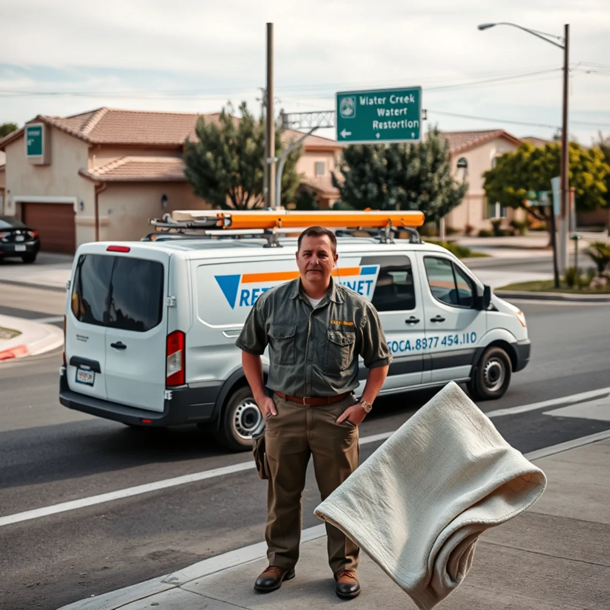 Riverside County suburban homes near a flood-control channel where storm runoff drives water damage claims