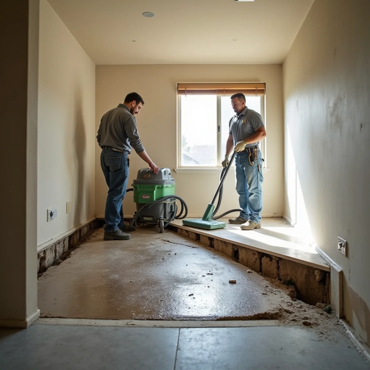 Water damage restoration underway inside a home in Redhawk