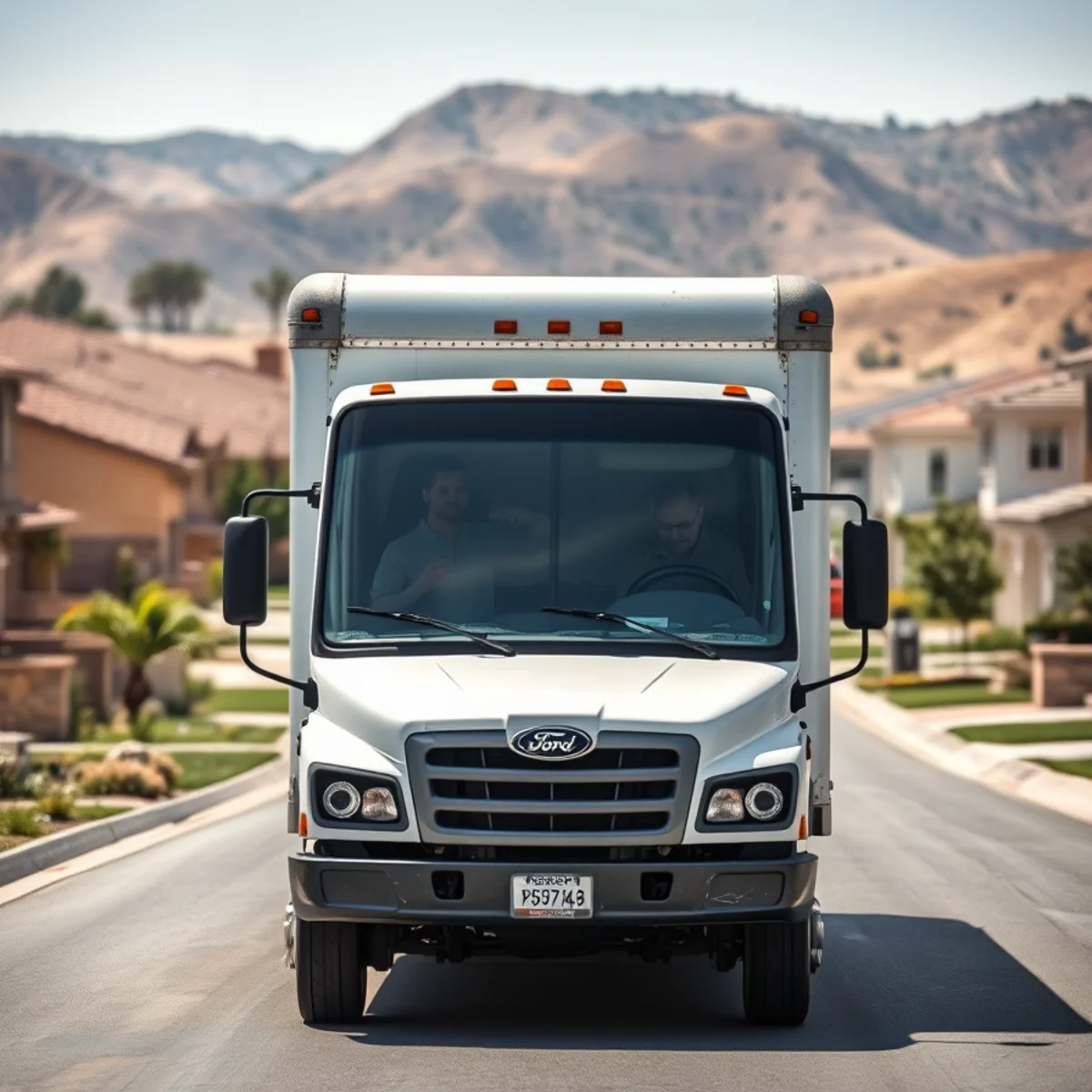 Water damage restoration truck serving neighborhoods across southwest Riverside County