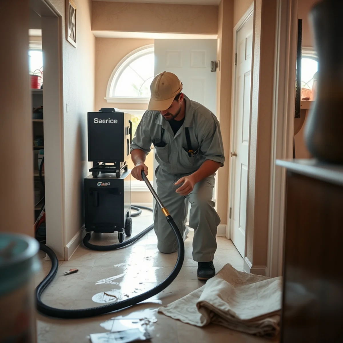 Sewage Cleanup service in progress at a Murrieta, CA home