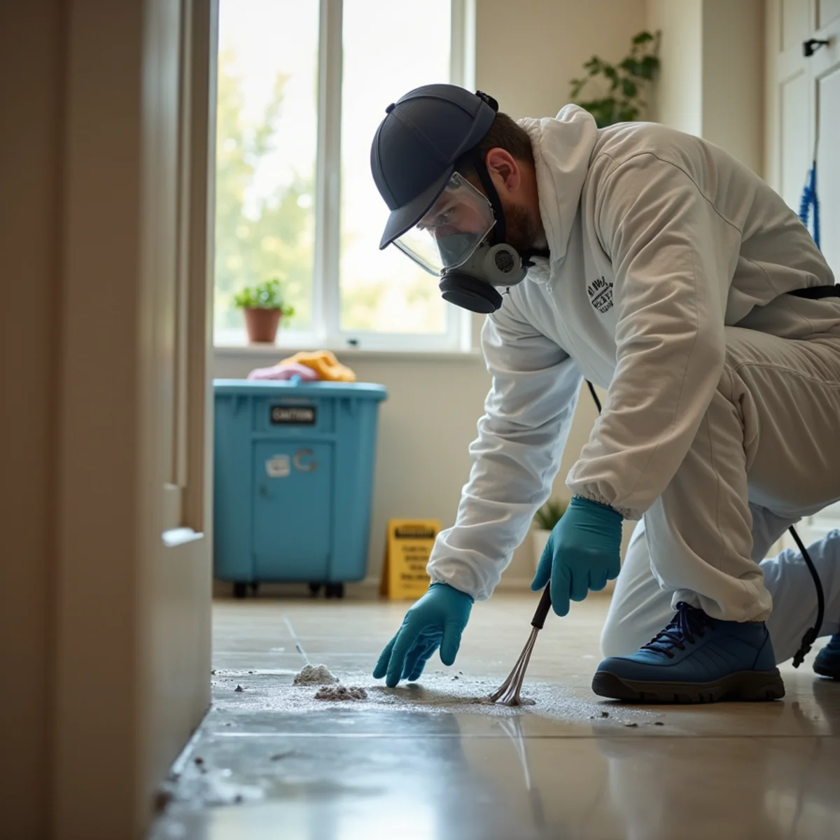 Sewage Cleanup — a close look at the work during restoration in a Murrieta, CA home