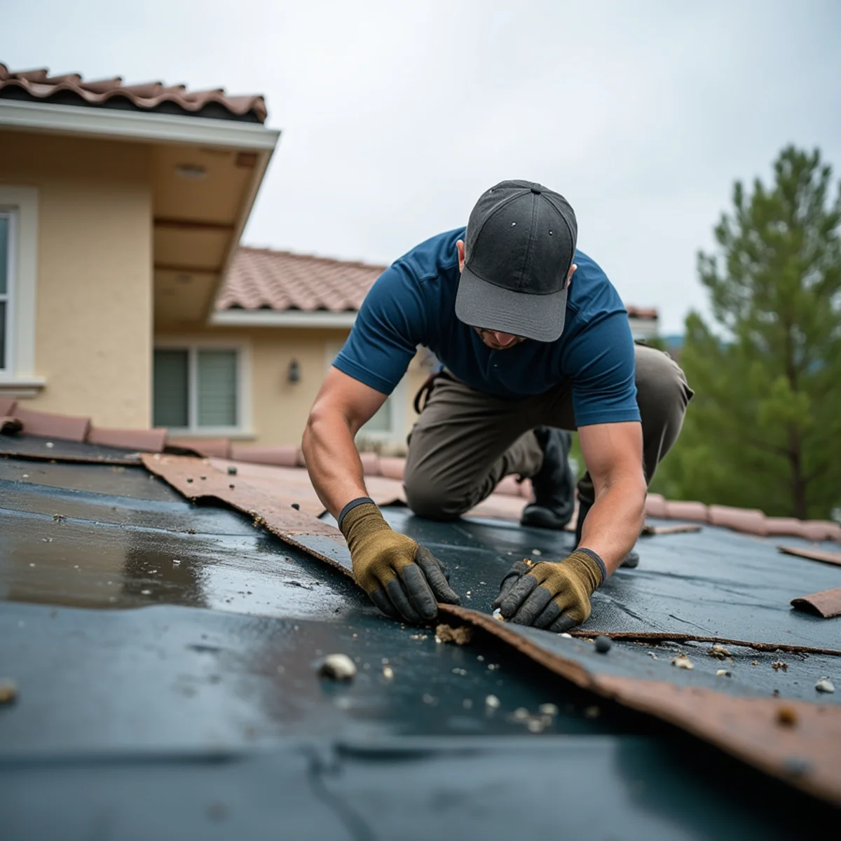 Storm Damage Cleanup — a close look at the work during restoration in a Murrieta, CA home