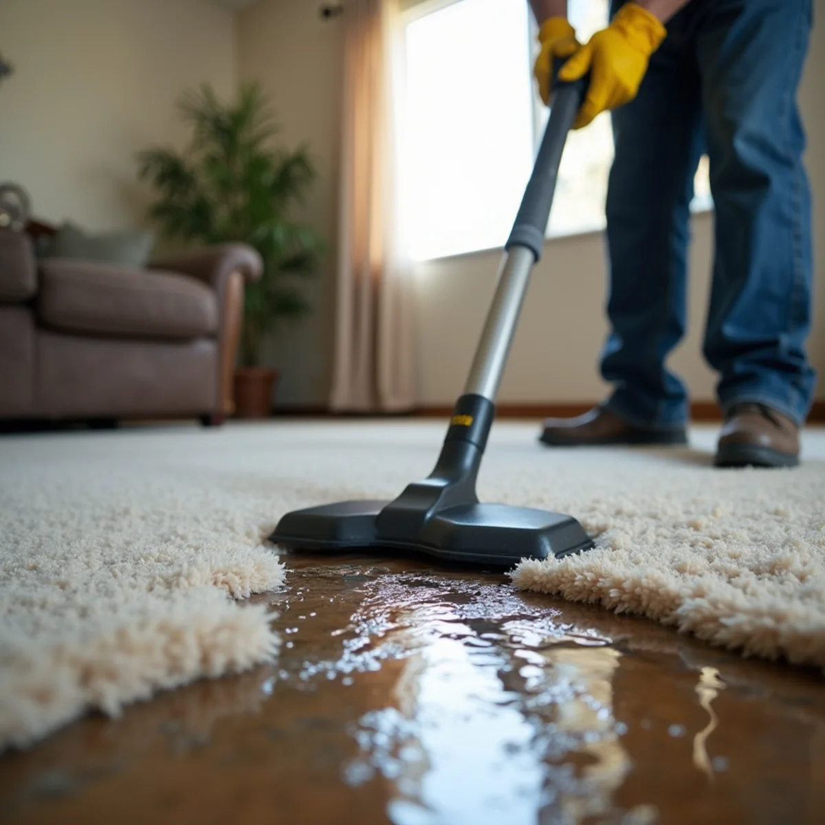 Water Extraction — a close look at the work during restoration in a Murrieta, CA home