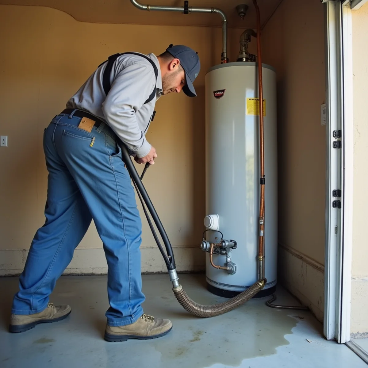 Water Heater Leak — a close look at the work during restoration in a Murrieta, CA home